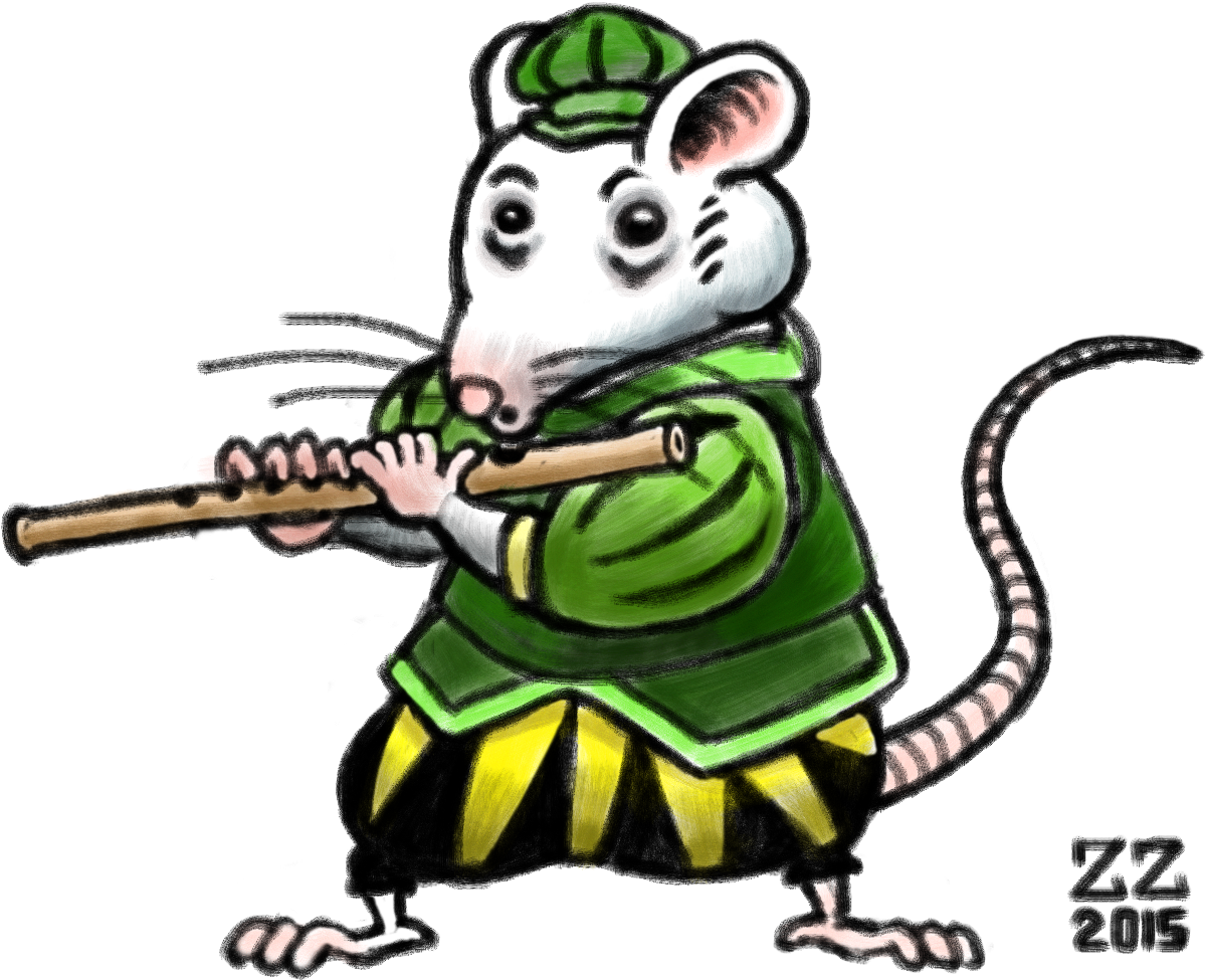 Zz Mouse Bard Playing A Medieval Instrument By Zenzmurfy - Cartoon (1350x1020)