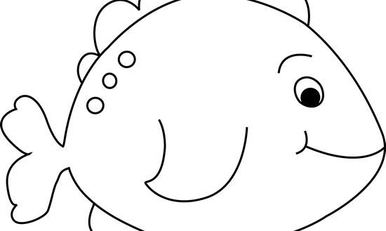 Hurry Fish Outline Clipart Black And White Little Clip - Clip Art (550x329)