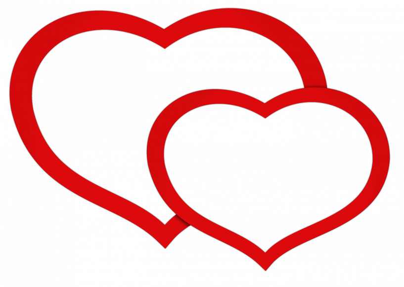 Red Double Heart Png (817x580)
