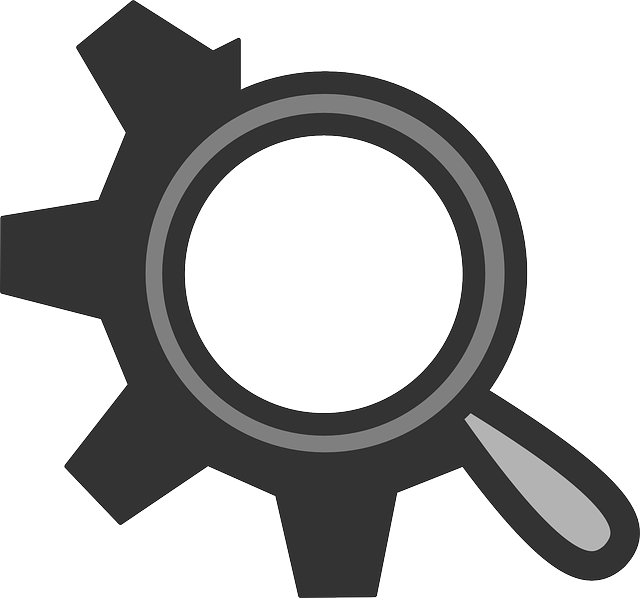 Flat, Theme, Gear, Search, Icon - Gear Magnifying Glass Icon (640x598)