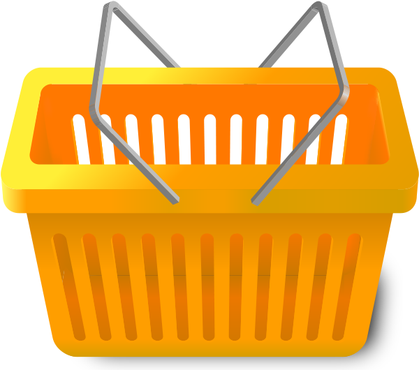 Shopping Cart Light Orange - Shopping Basket Vector Png (600x530)