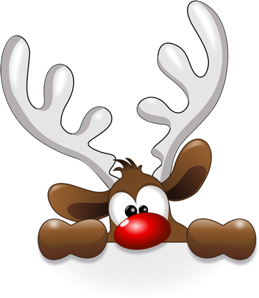 Cute Reindeer Christmas Clipart - Funny Reindeer Throw Blanket (518x600)
