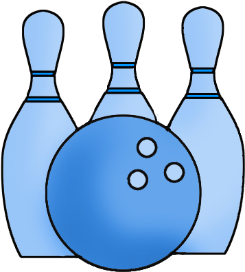 Bowling Clipart - Blue Bowling Clipart (435x472)
