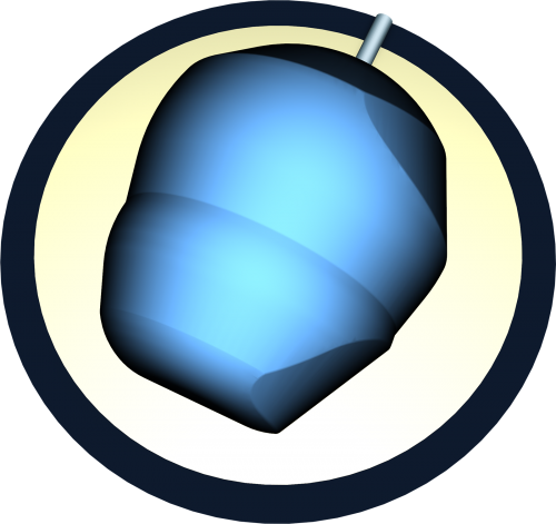 Eruption Pro Blue - Bowling Ball (500x471)