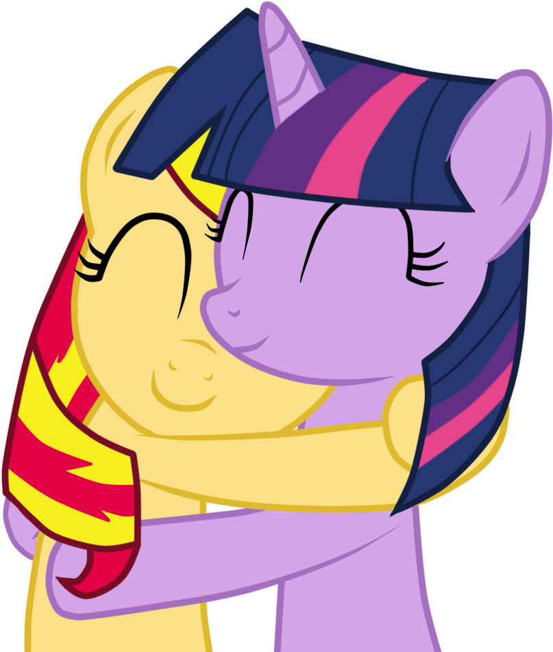 Source - Sunset Shimmer And Twilight Sparkle Hug (1000x1000)