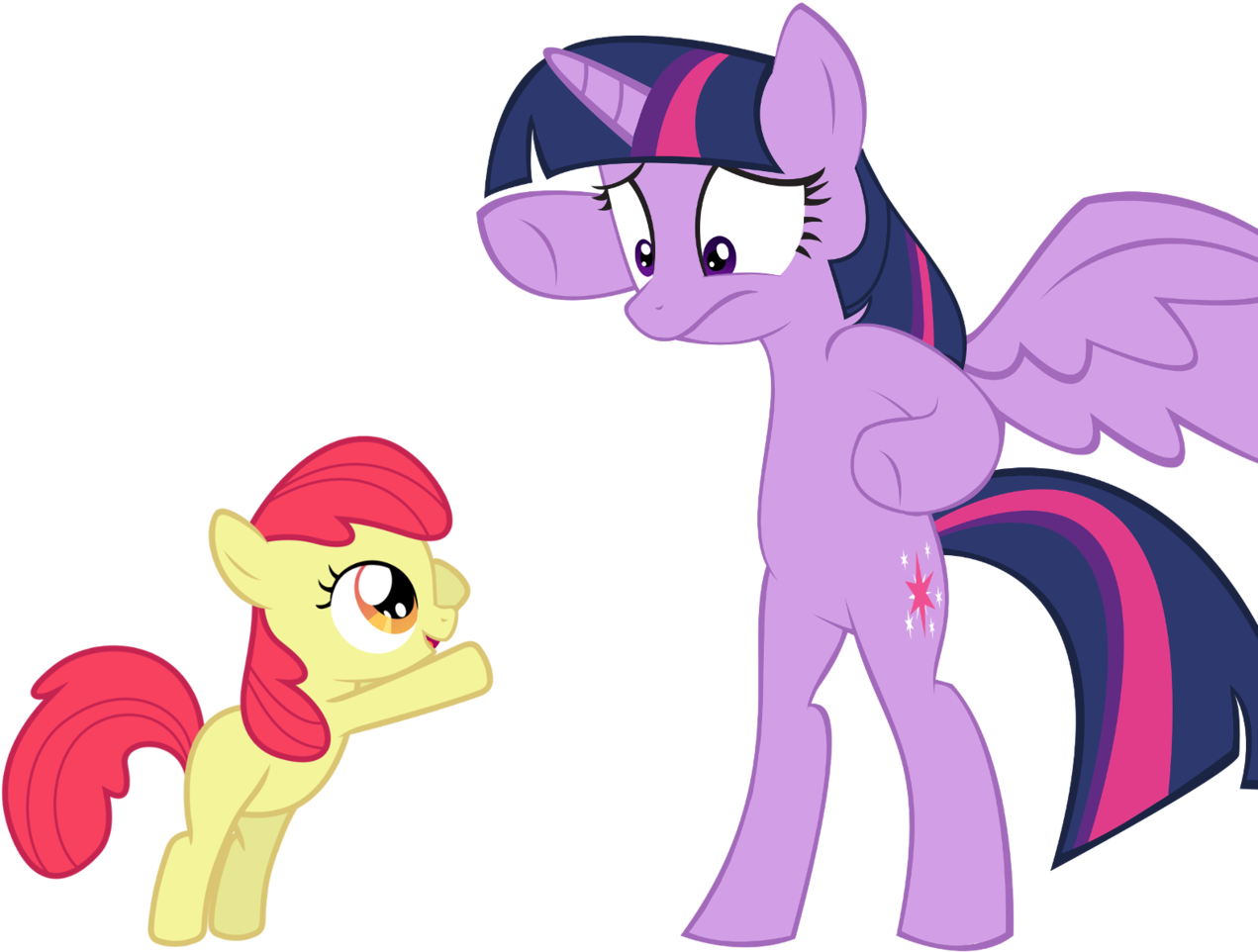 Alicorn, Apple Bloom, Female, Hug, Mare, Missing Accessory, - Cartoon (1280x989)