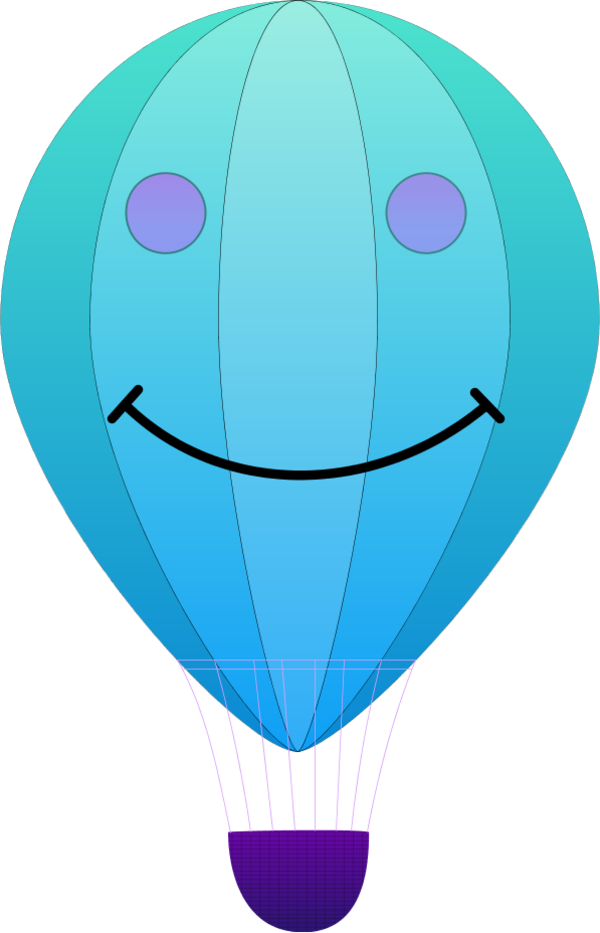 Hot Air Balloon Clipart Teal - Clip Art (600x933)