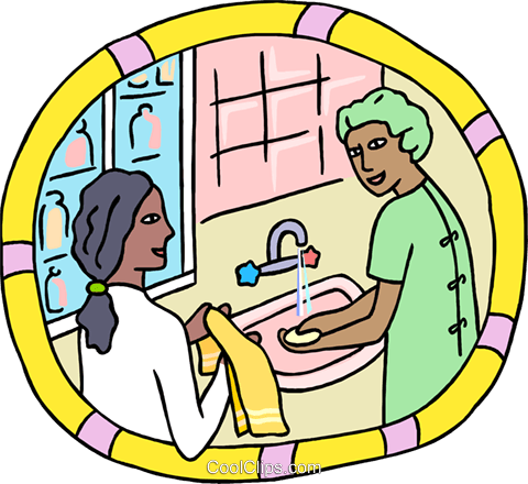 Healthcare, Doctor Washing Her Hands Royalty Free Vector - Helsefagarbeider (480x440)