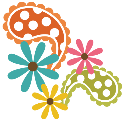 Paisley With Flowers Svg File Free Svgs Free Svg Files - Miss Kate's Cuttables Flowers (432x432)