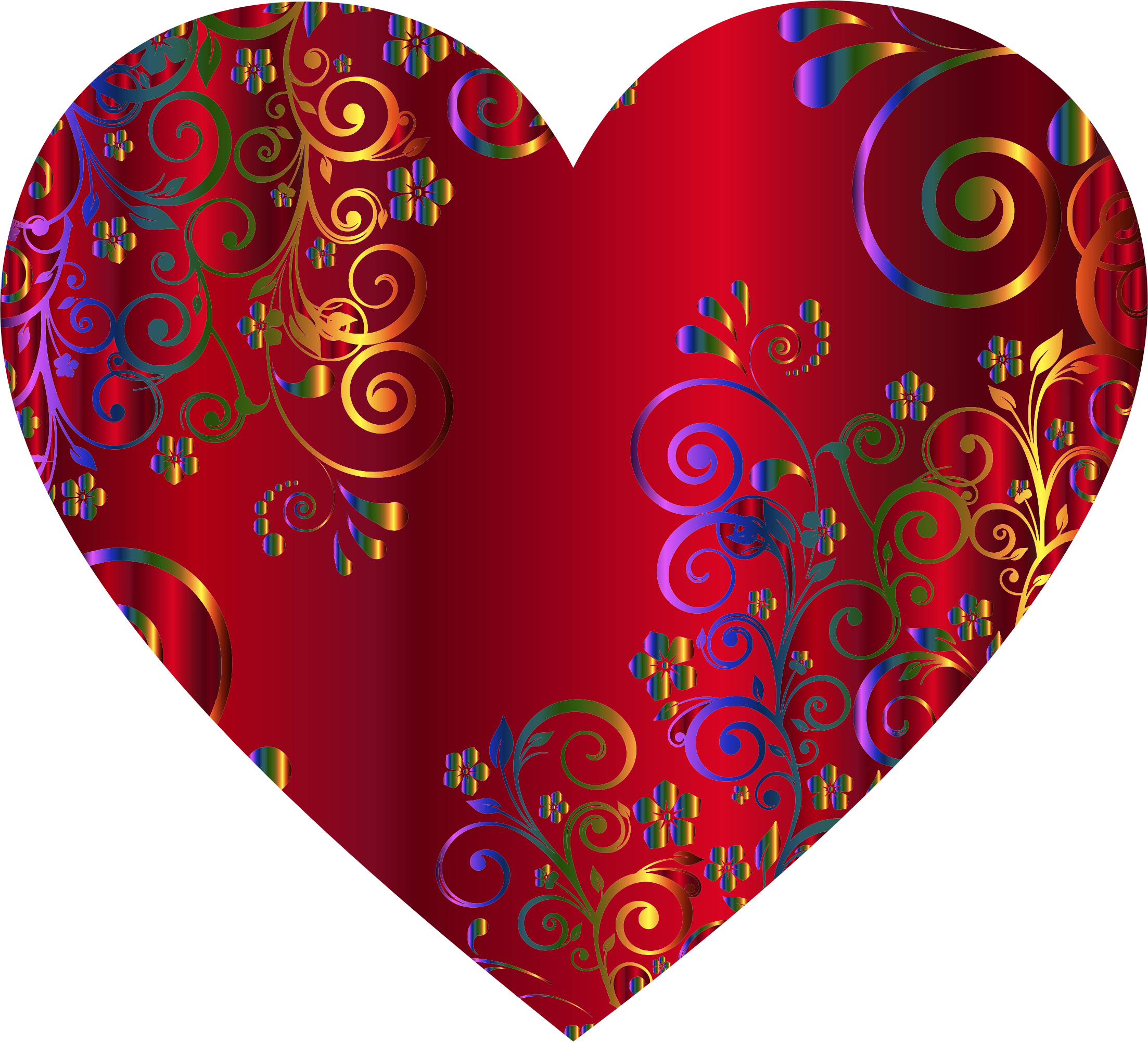 Floral Flourish Heart - Clip Art (2206x2002)