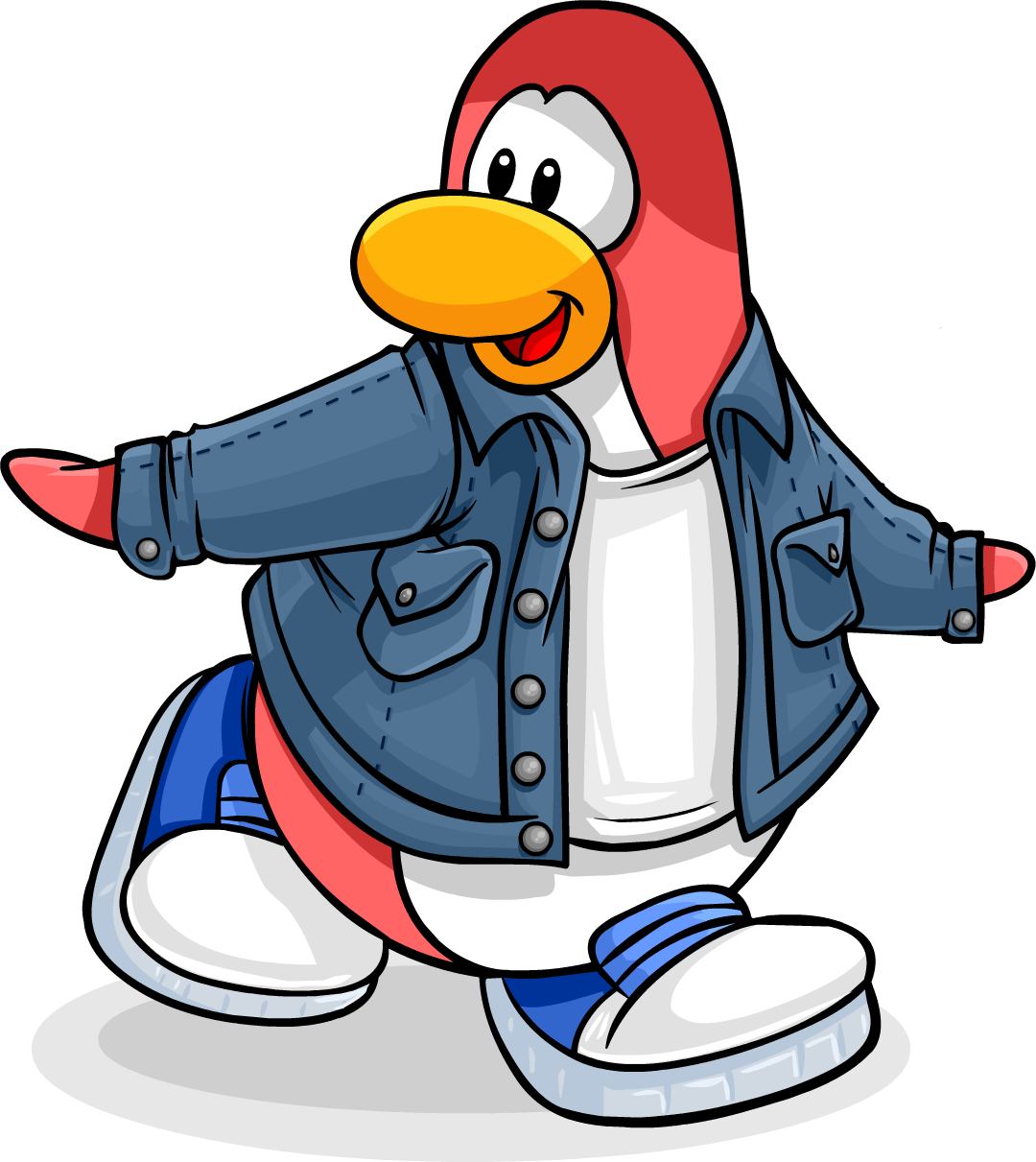 Penguin Style August 2009 Penguin Wearing Red Paisley - Club Penguin Custom Penguins (1080x1211)