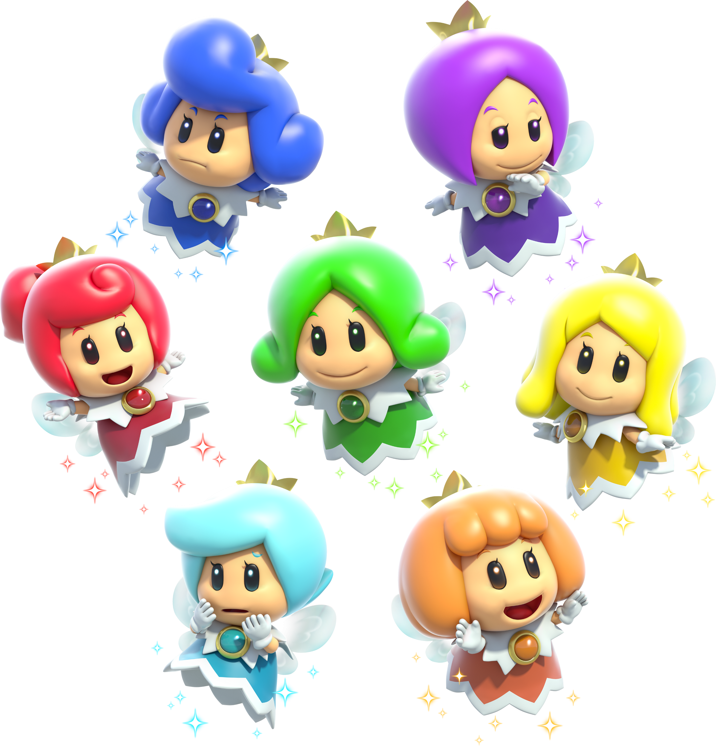 Sprixie Princesses - Super Mario 3d World Fairies (2397x2500)
