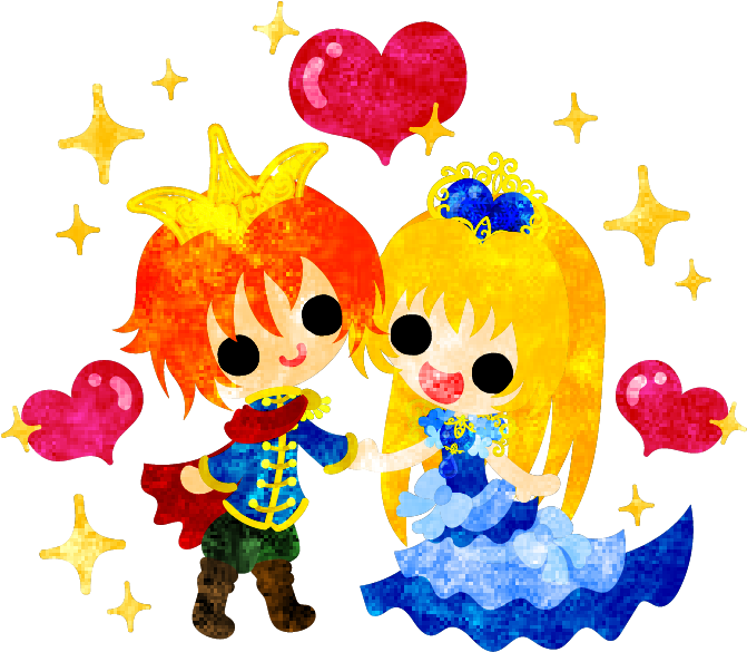 フリーのイラスト素材可愛い姫と王子のイラスト Free Illustration Illustration - Fairy Tale (680x594)