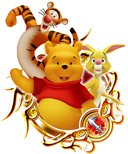 Pooh & Tigger & Rabbit - Stained Glass Medals Khux (457x540)
