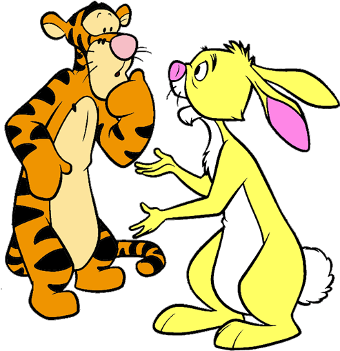 Rabbit Clipart Tigger - Winnie The Pooh Rabbit And Tigger (500x523)