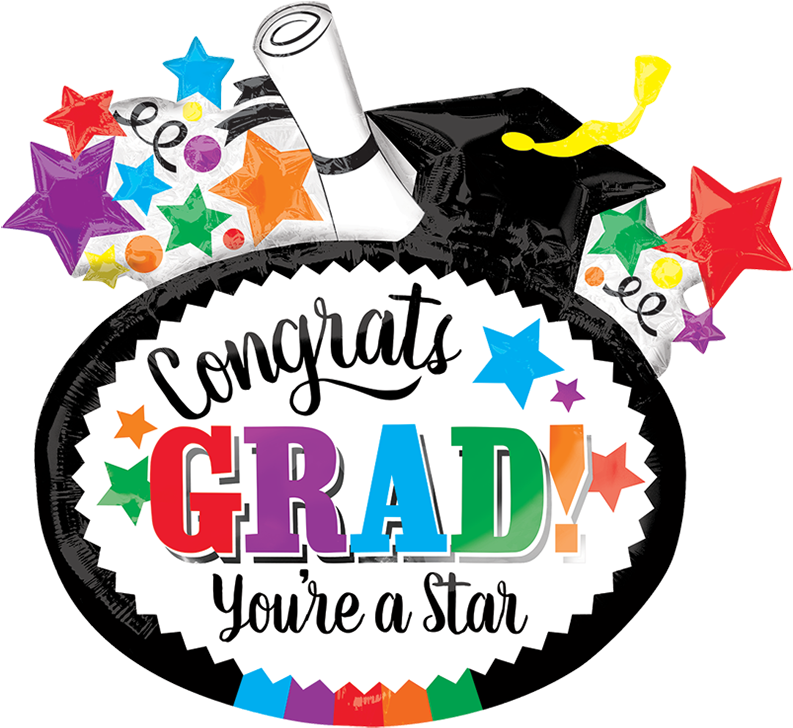 Grad You're A Star Supershape - Balloon (800x800)