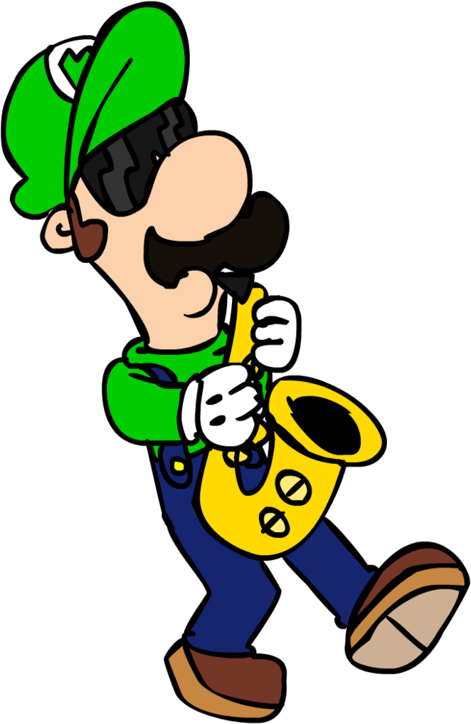Hey Luigi Play The Sax By Miserysteaparty - Cartoon (772x1035)