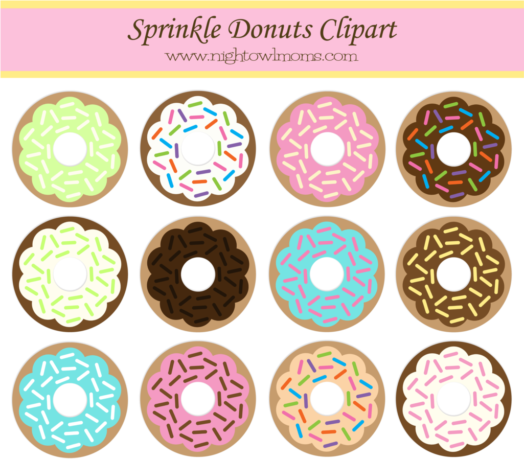 Free Sprinkle Donut Clipart Night Owl Moms - Donut Clipart (1024x913)