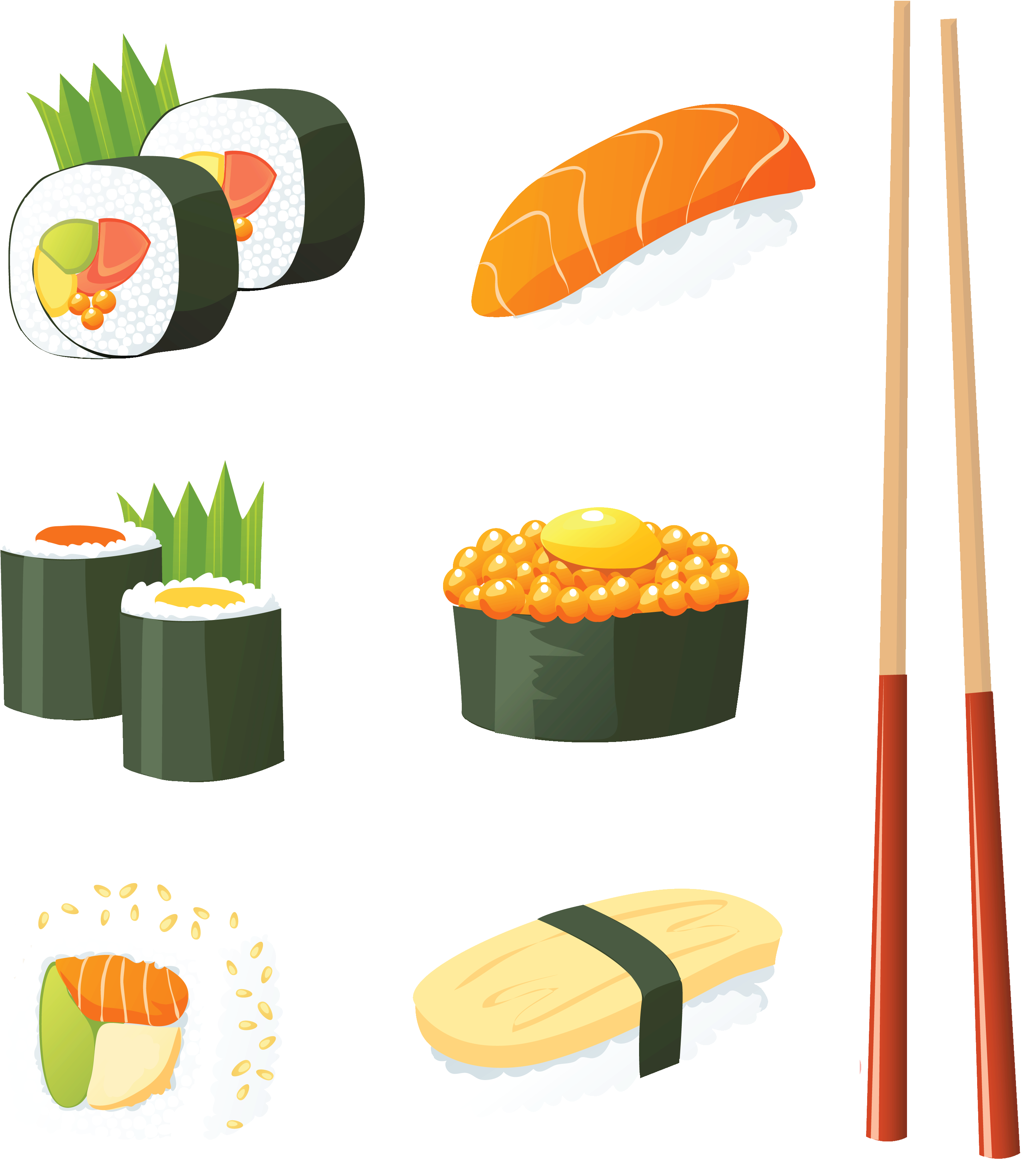 Japanese Sushi Clip Art Clipart Download - Clipart Sushi (3122x3369)