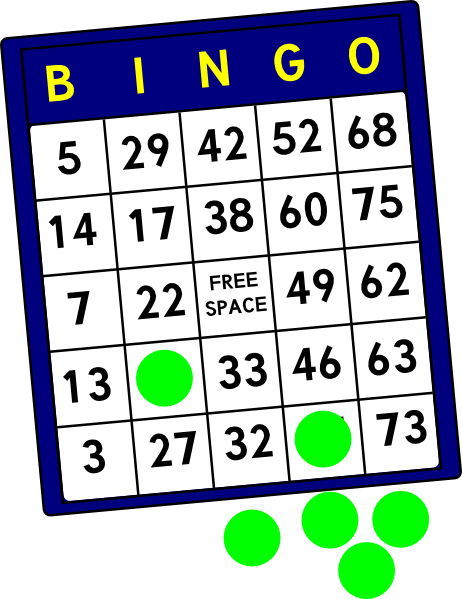 Number Bingo Game Clip Art Clipart Free Download - Bingo Card Clip Art (462x599)