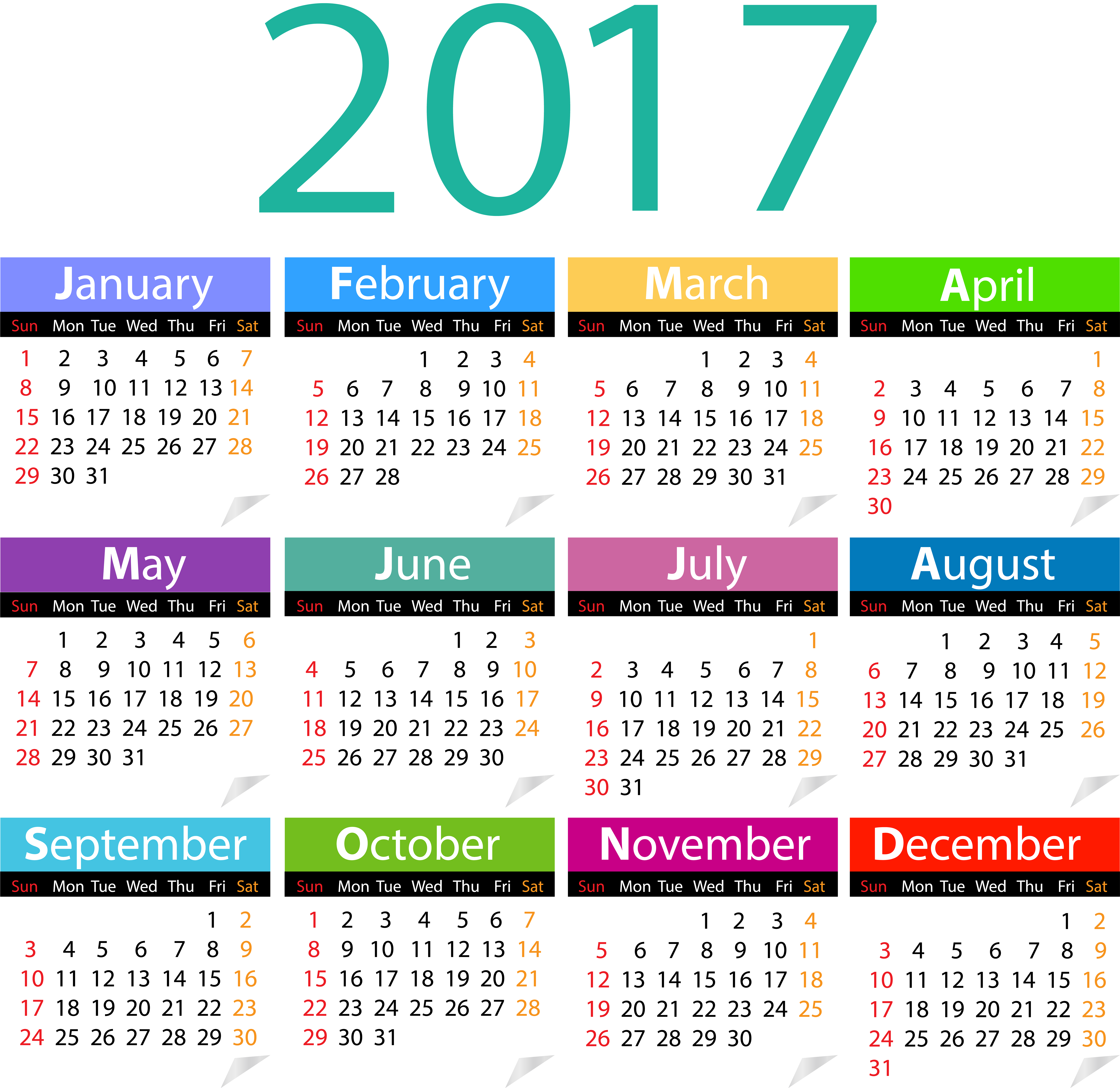 2017 Calendar Png Clip Art Image - 2017 Calendar Png Clip Art Image (8000x7884)