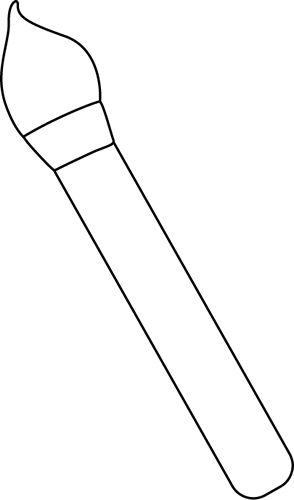 Black And White Art Paint Brush - White Paint Brush Transparent (294x500)
