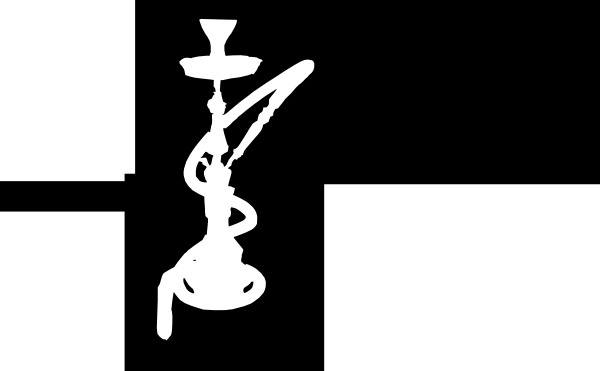 Hookah Clipart Logo - Black And White Hookah (600x371)