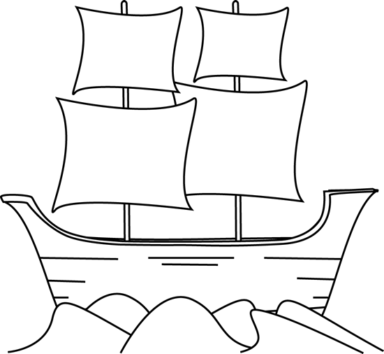 Black And White Mayflower - Mayflower Clip Art Black And White (550x506)