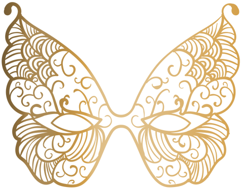 Ícone Da Máscara De Carnaval Da Borboleta Transparent - Gold Butterfly Vector Transparent Background (512x512)