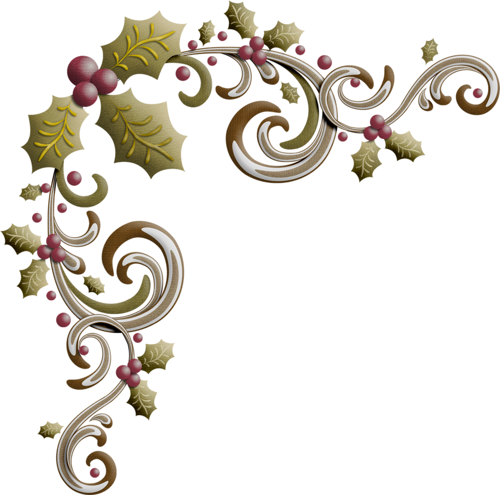 Coin Clipart Christmas - Country Christmas Holly Clipart (1024x1014)