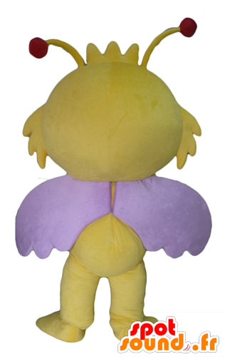 Mascote Borboleta, Amarelo E Insectos Roxo - Cartoon (600x600)