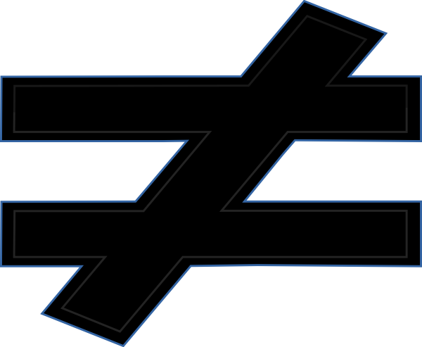 Not Equal To Clip Art - Not Equal Sign Vector (600x493)