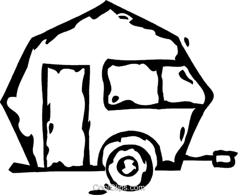 Camper Trailer Royalty Free Vector Clip Art Illustration - Trailer Trash (480x393)