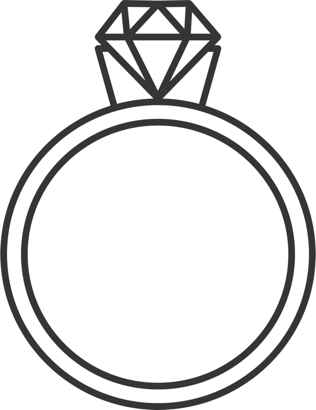 Diamond Ring Side View Rubber Stamp - Rubber Stamp (618x800)