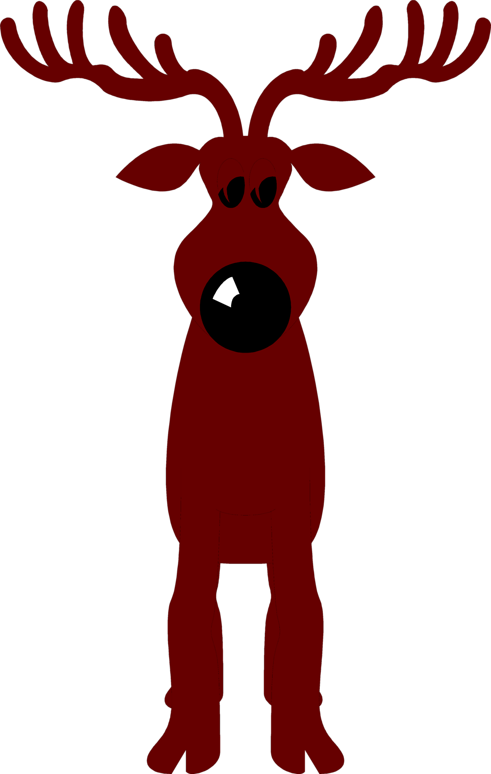 Illustration Of A Cartoon Reindeer - Rudolph The Red Nosed Reindeer (958x1510)