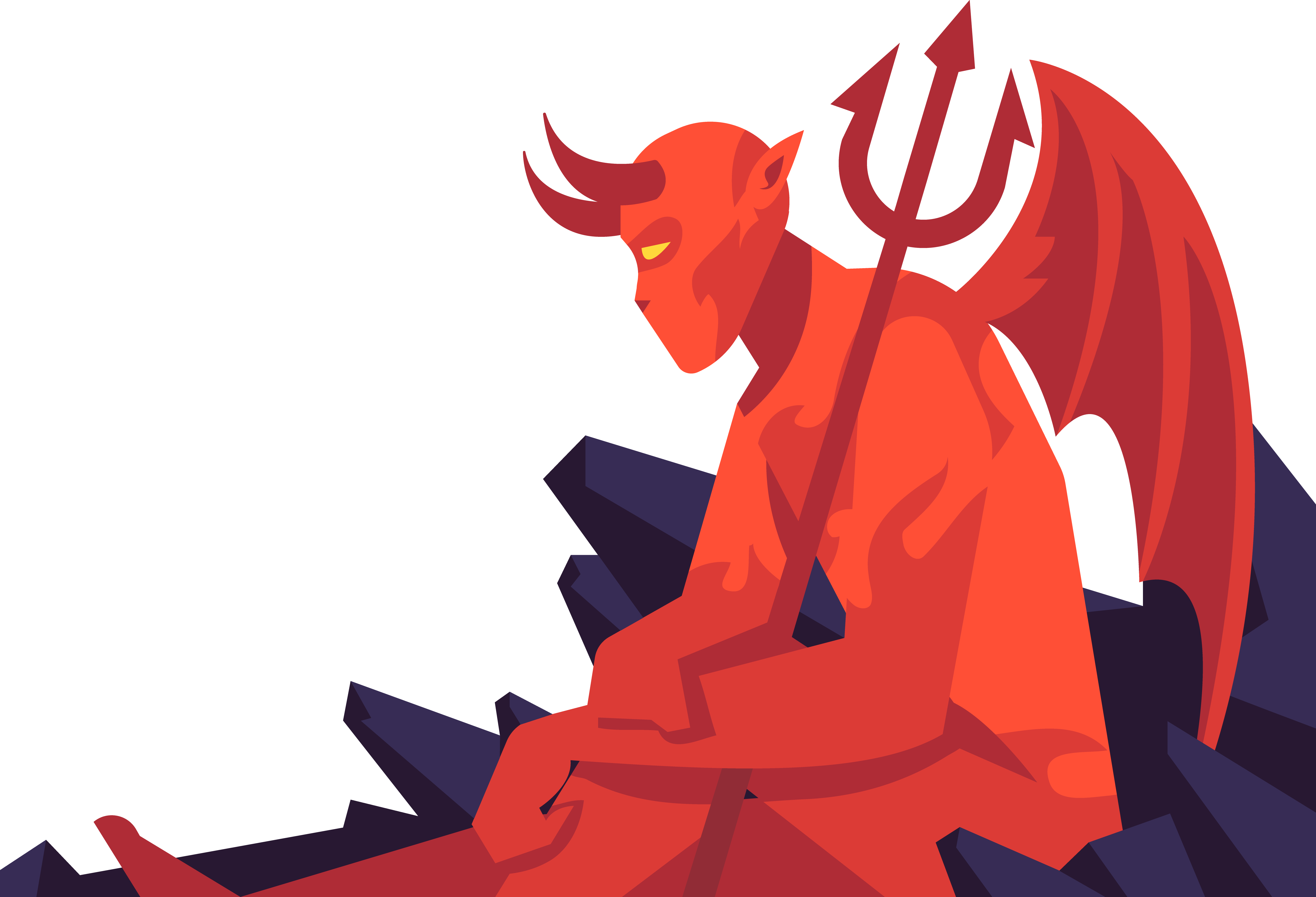 Devil Cartoon Illustration - Portable Network Graphics (5833x3977)
