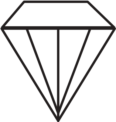 Diamond Gem Isolated Icon - Black And White Diamond (550x550)