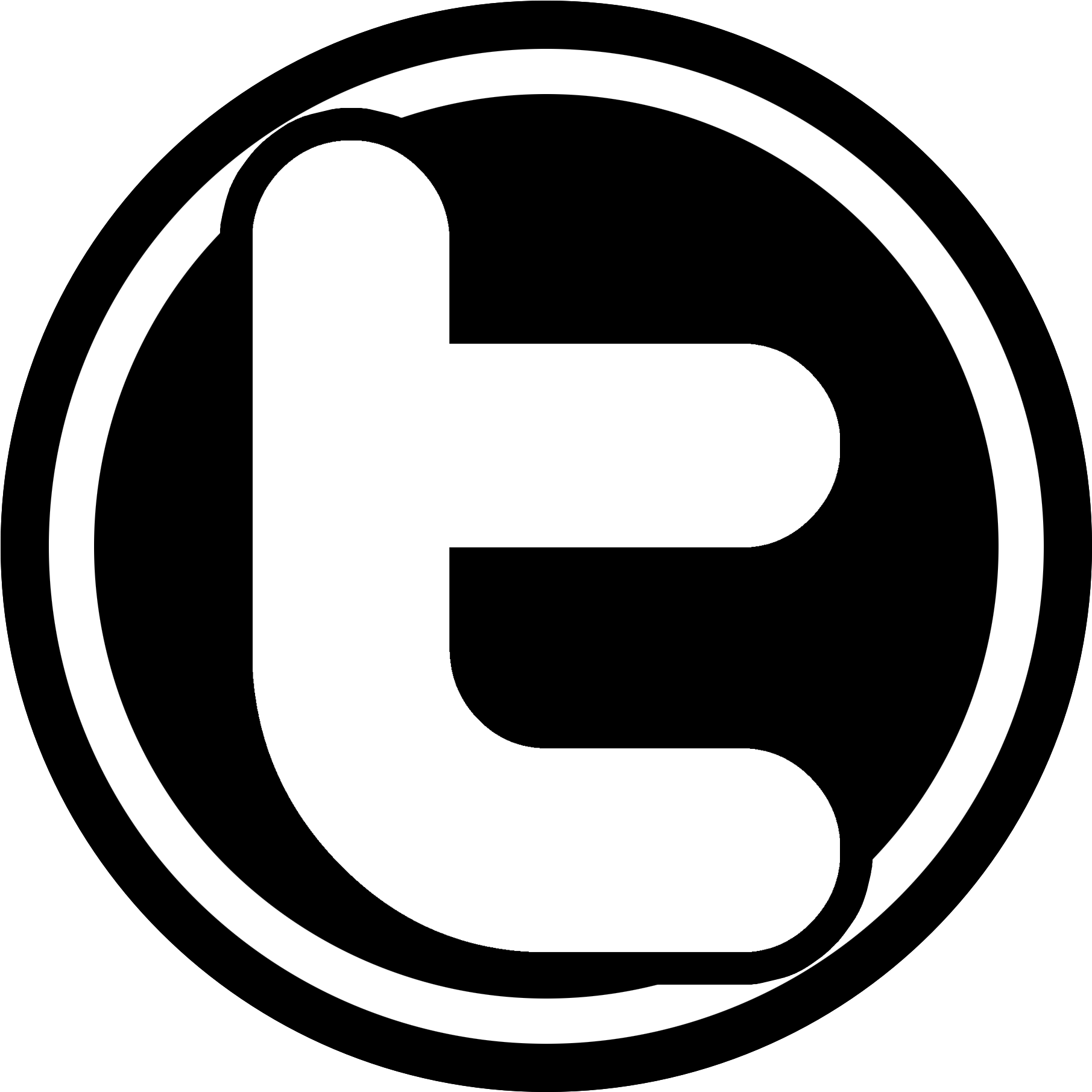 B&w Twitter Icon - Logo Twitter Preto Png (2000x2000)