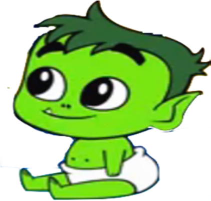 Beast Boy Clipart Green - Beast Boy As A Baby (420x420)