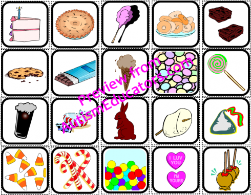 "sweet Snacks" Picture Cards For Autism - Candy Cane Clip Art (500x500)