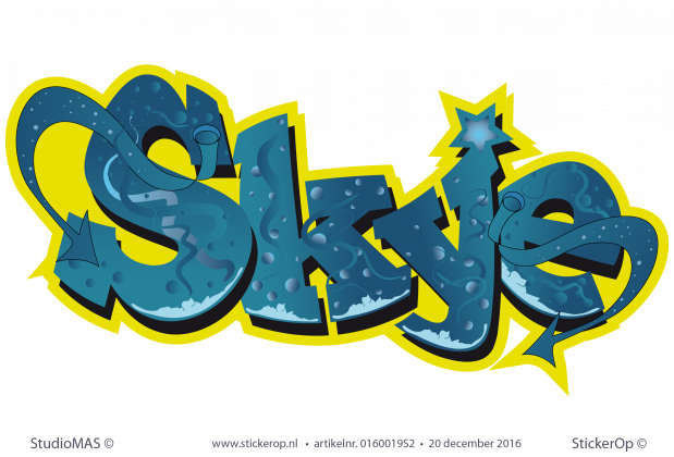 Muursticker Graffiti - Skye - Illustration (619x420)