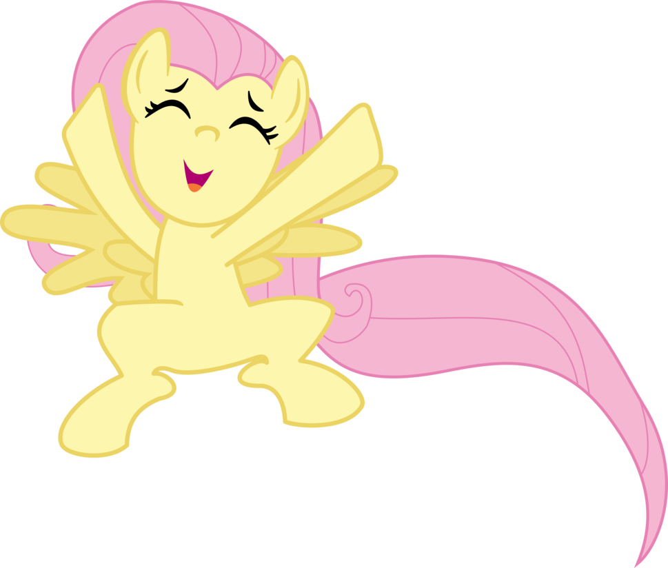 Fluttershy Jumps For Joy By Romerboy55 - Cartoon (969x824)