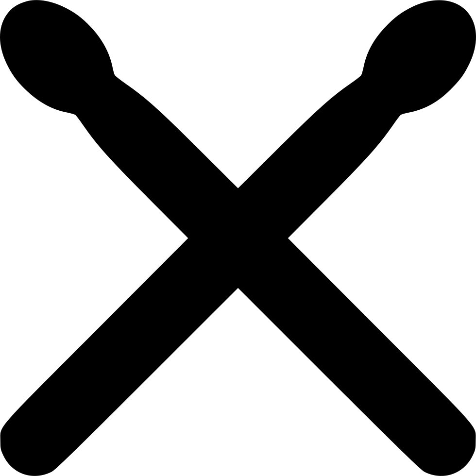 Drum Sticks Comments - X Icon Black Transparent (980x980)