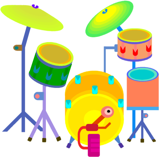 Drum Clipart Samba Drums - Instrumentos De Percusion Animados (529x525)