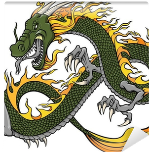 Green Dragon Vector Illustration Wall Mural • Pixers® - Dragón Chino Fondo Transparente (400x400)