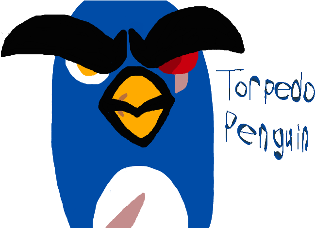 Angry Birds -torpedo Penguin Da Muro Drawing By Worldofcaitlyn - Angry Birds -torpedo Penguin Da Muro Drawing By Worldofcaitlyn (709x469)