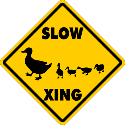 Duck Crossing~funny Novelty Xing Gift Sign - Student Working Clip Art (400x400)