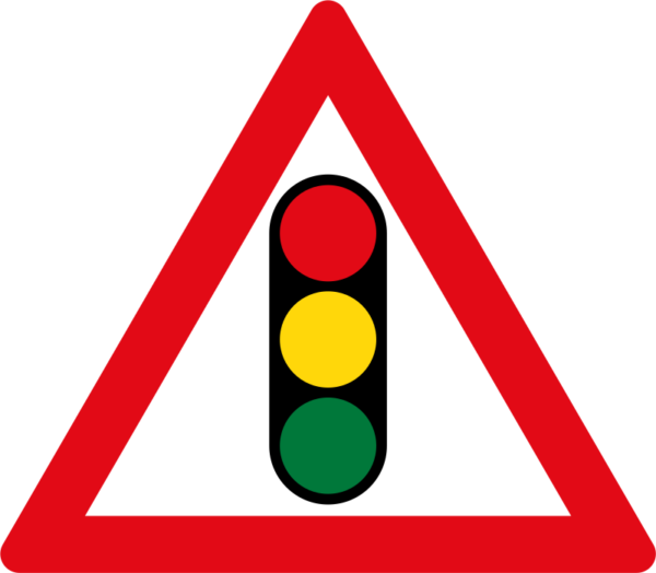 Traffic Ahead Sign - Traffic Signal Ahead Sign (600x524)