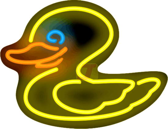 Neon Sign Clipart Duck - Transparent Neon Light Clip Art (550x423)