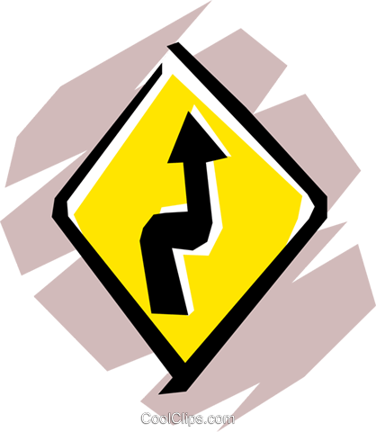 Winding Road Sign Png - Clip Art (418x480)